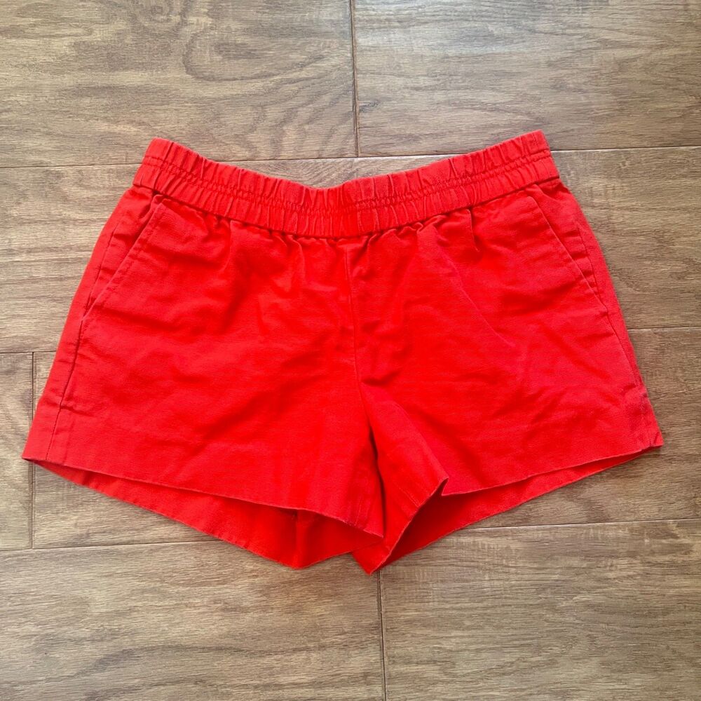 J.Crew 3" Boardwalk Pull On Short Size 4 Red 100% Cotton